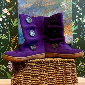 Livie and Luca Purple Button Boots Size 5 Toddler